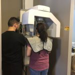 Patient getting dental X-rays