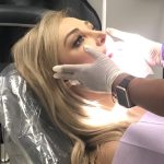 Patient getting a cleaning